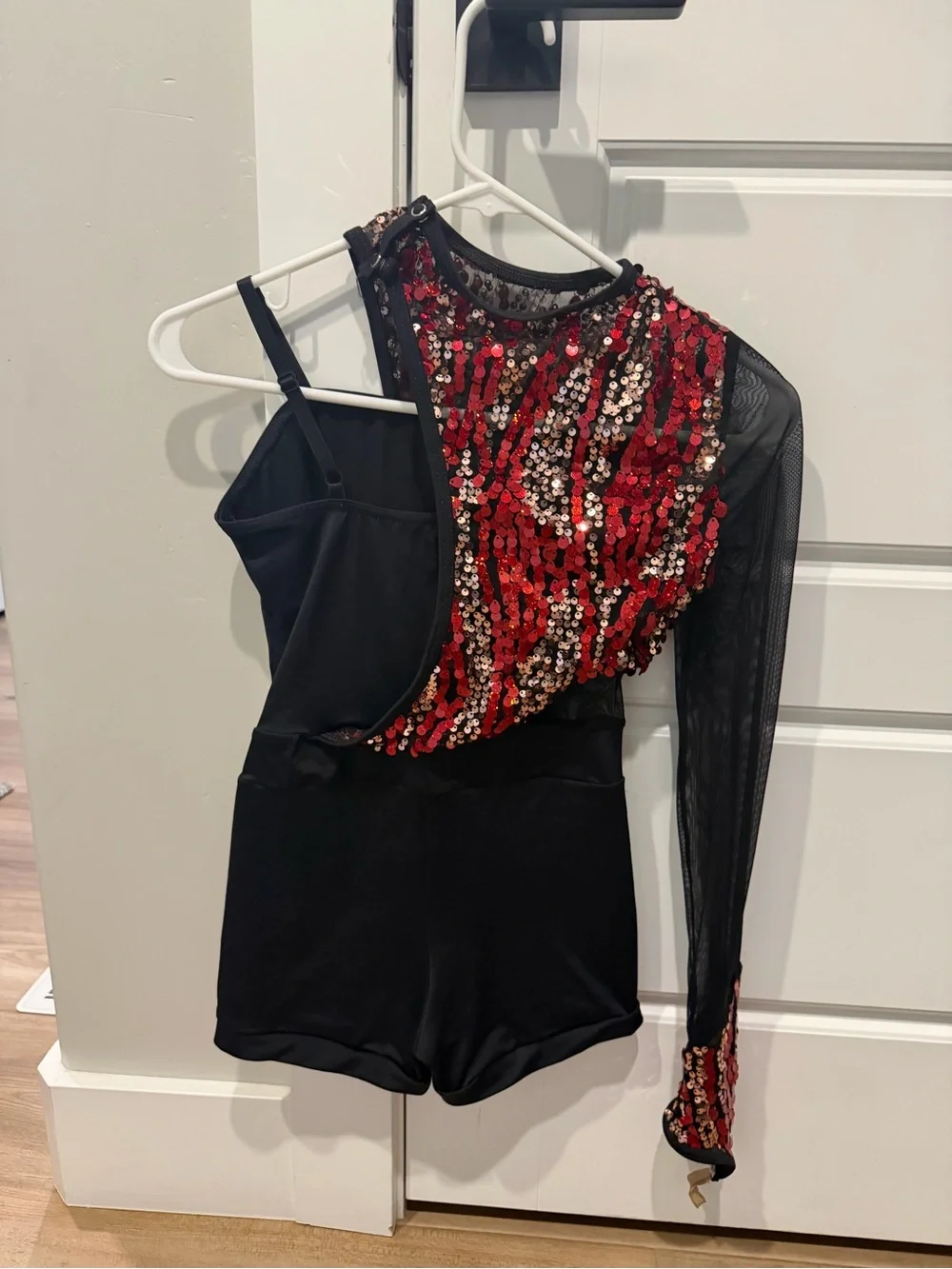 Weissman Black and Red Sequin Jazz Dance Costume